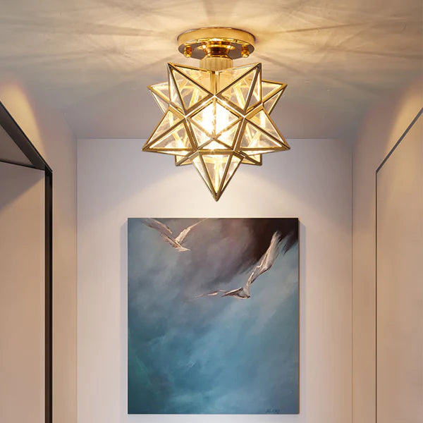 Modern Starlight Flush Ceiling Light | 9.8 x 4 x 7.9 in | Soft Ambient Glow Fixture | E27 Bulb Compatible | Stylish Lighting | Brick by Brick