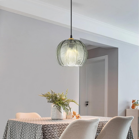 Green Glass Pendant Light | 5.90-9.84 in | Modern Hanging Lamp | Ambient Home Lighting | Brick by Brick