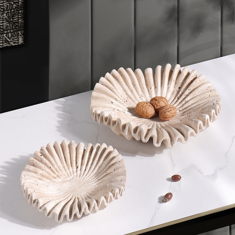 Rippled Travertine Tray | 11.8 × 3.5 in or 7.9 × 2.4 in | Natural Stone | Decorative & Serving | Brick by Brick