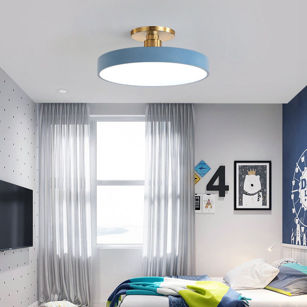Flush Round Ceiling Light | Modern LED Fixture | Soft Glow | Metal & Acrylic