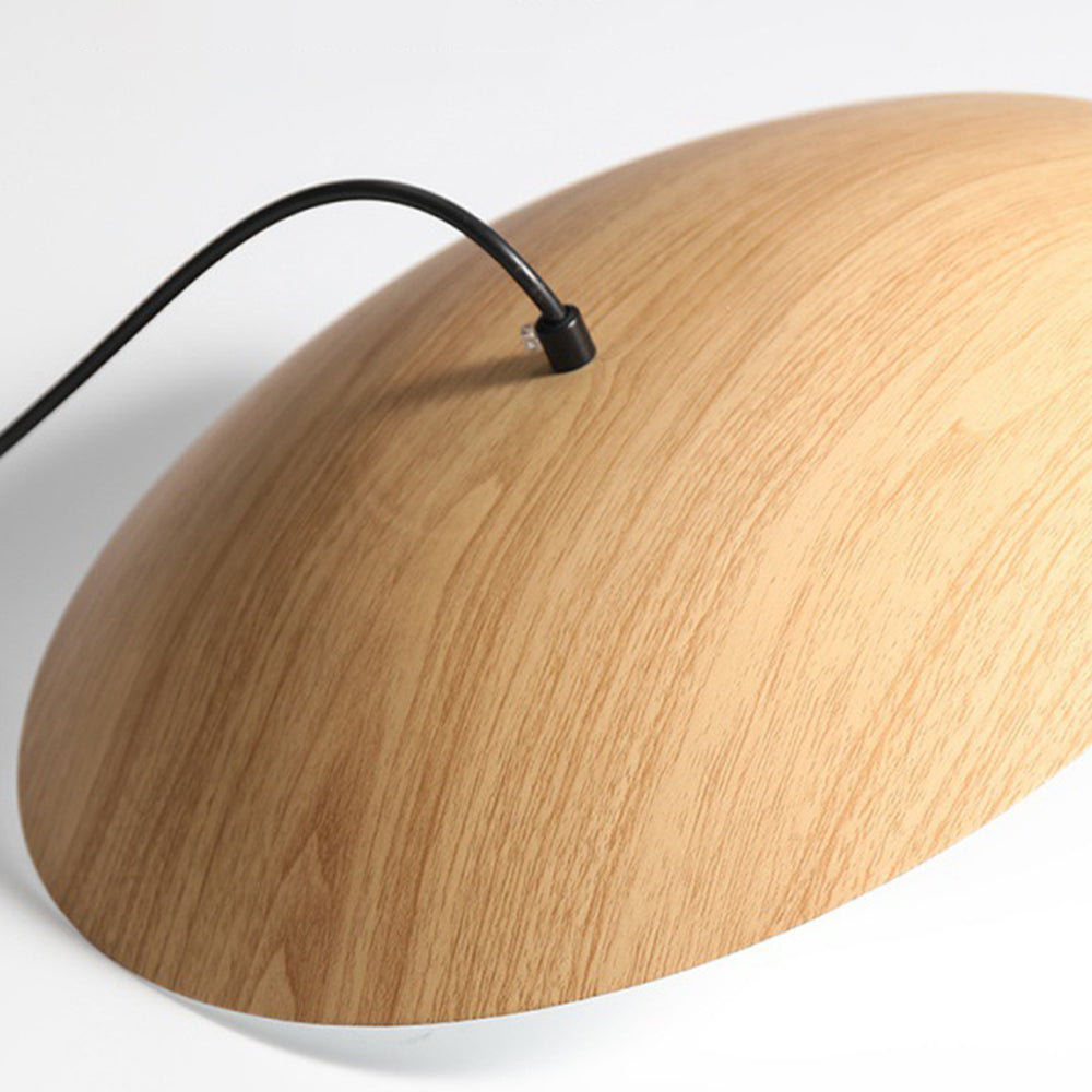 Nordic LED Frisbee Pendant Light | 13.8/17.7" x 4.7 in | Wood & Brown | Metal fixture | Brick by Brick