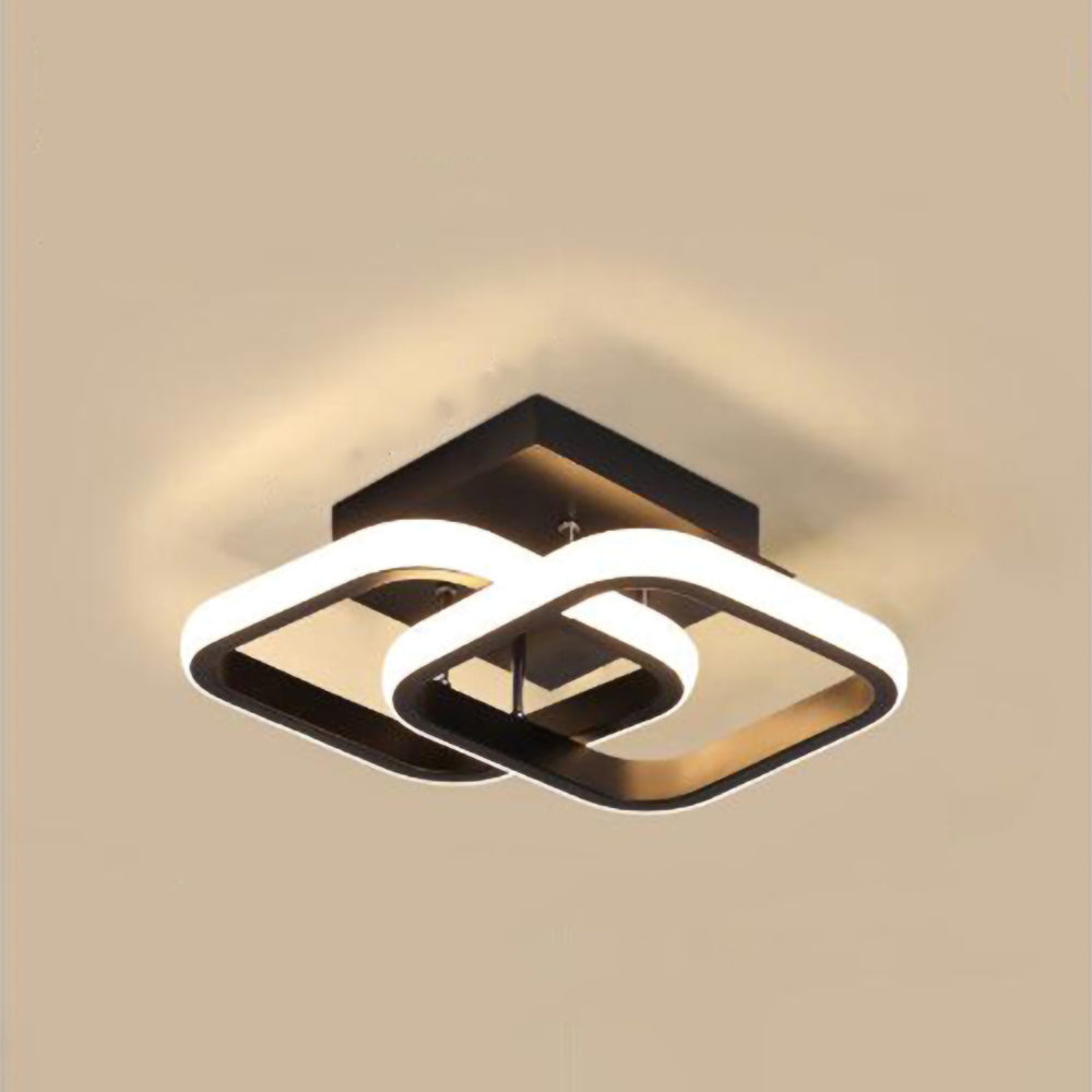 Metal White LED Ceiling Light | Iron & Acrylic | 9.5"–9.8"x4.72"-7.87" | Modern Minimalist Lighting | Brick by Brick
