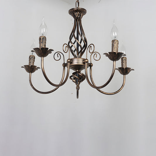 Vintage Bronze Chandelier | 4/6/8 Light Dining Room Ceiling Fixture in Iron | Brick by Brick