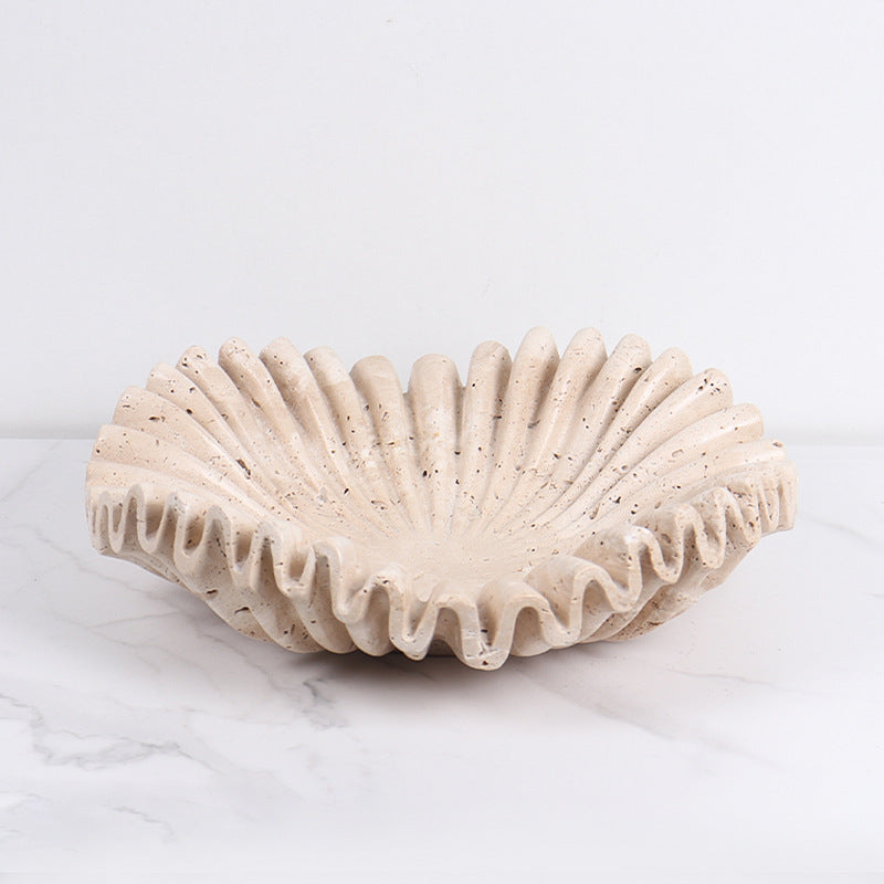 Rippled Travertine Tray | 11.8 × 3.5 in or 7.9 × 2.4 in | Natural Stone | Decorative & Serving | Brick by Brick