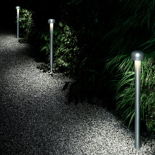 Mushroom LED Garden Path Light | 15″ or 33.5″ | Orr Metal Outdoor Fixture | Black or Silver | Brick by Brick