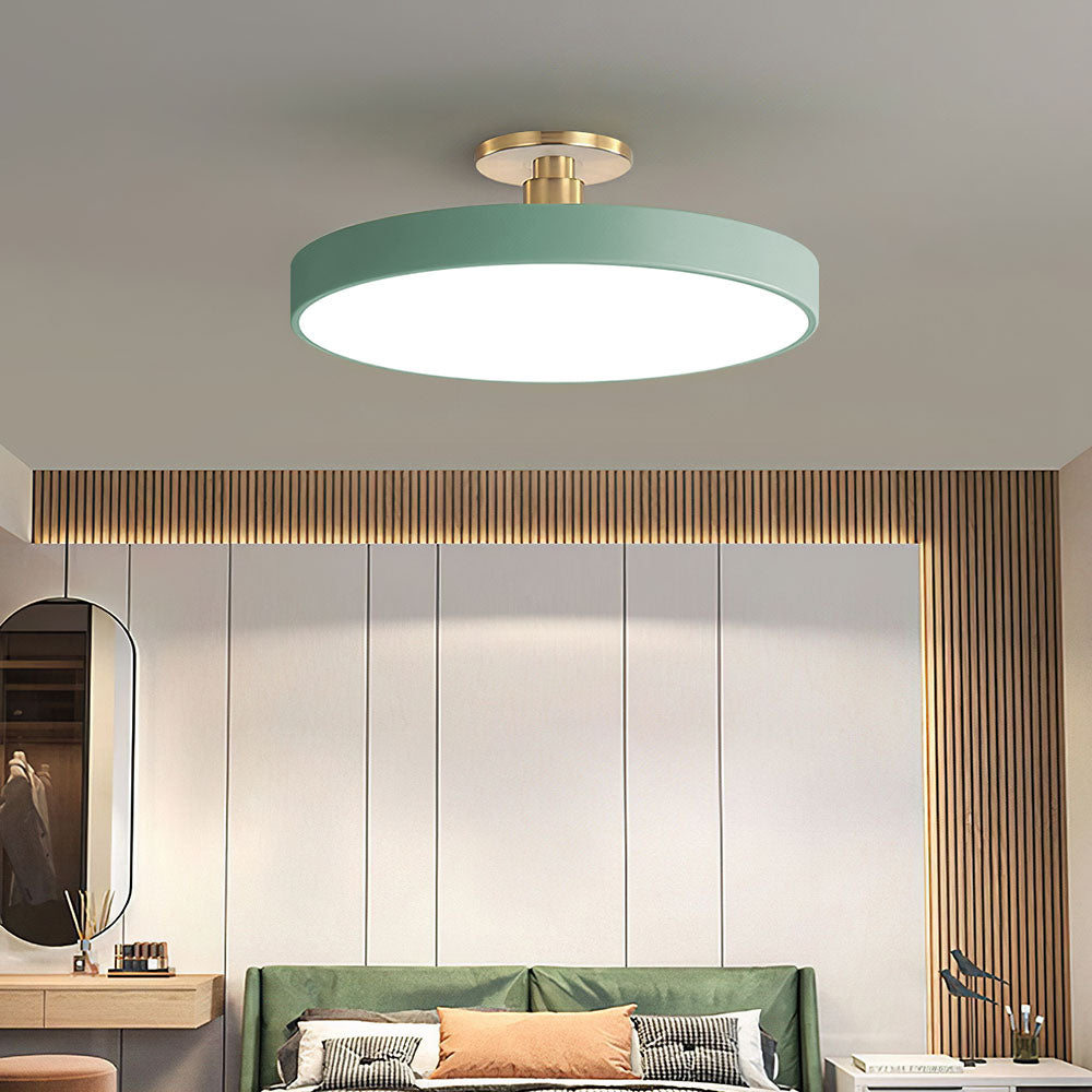 Flush Round Ceiling Light | Modern LED Fixture | Soft Glow | Metal & Acrylic