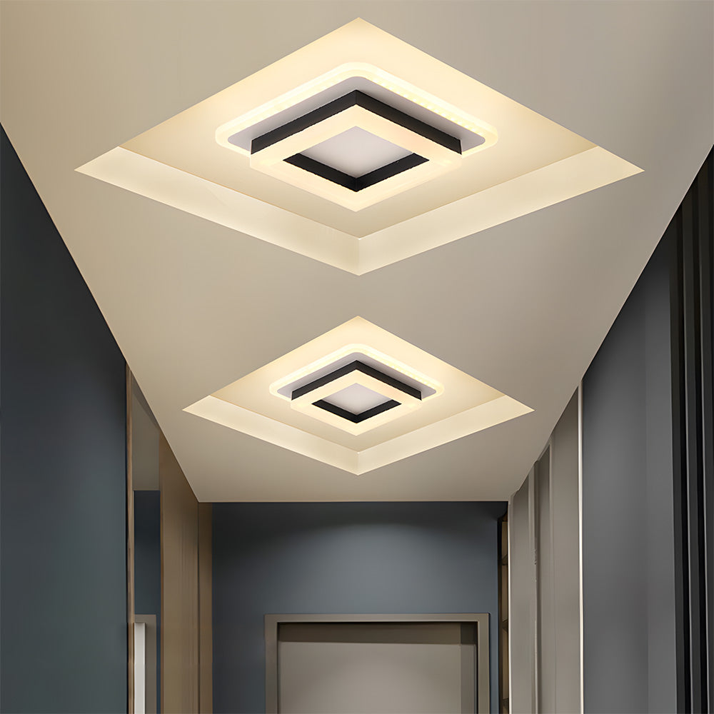 Square LED Ceiling Light | 24W | Modern Flush Mount | 2.76"x7.87" | Brick by Brick