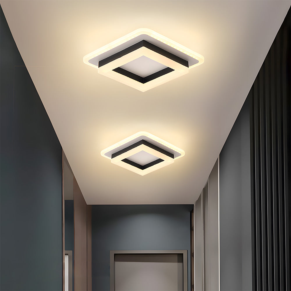 Square LED Ceiling Light | 24W | Modern Flush Mount | 2.76"x7.87" | Brick by Brick