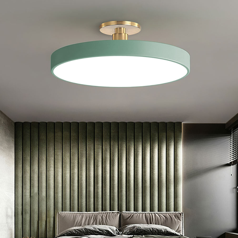 Flush Round Ceiling Light | Modern LED Fixture | Soft Glow | Metal & Acrylic