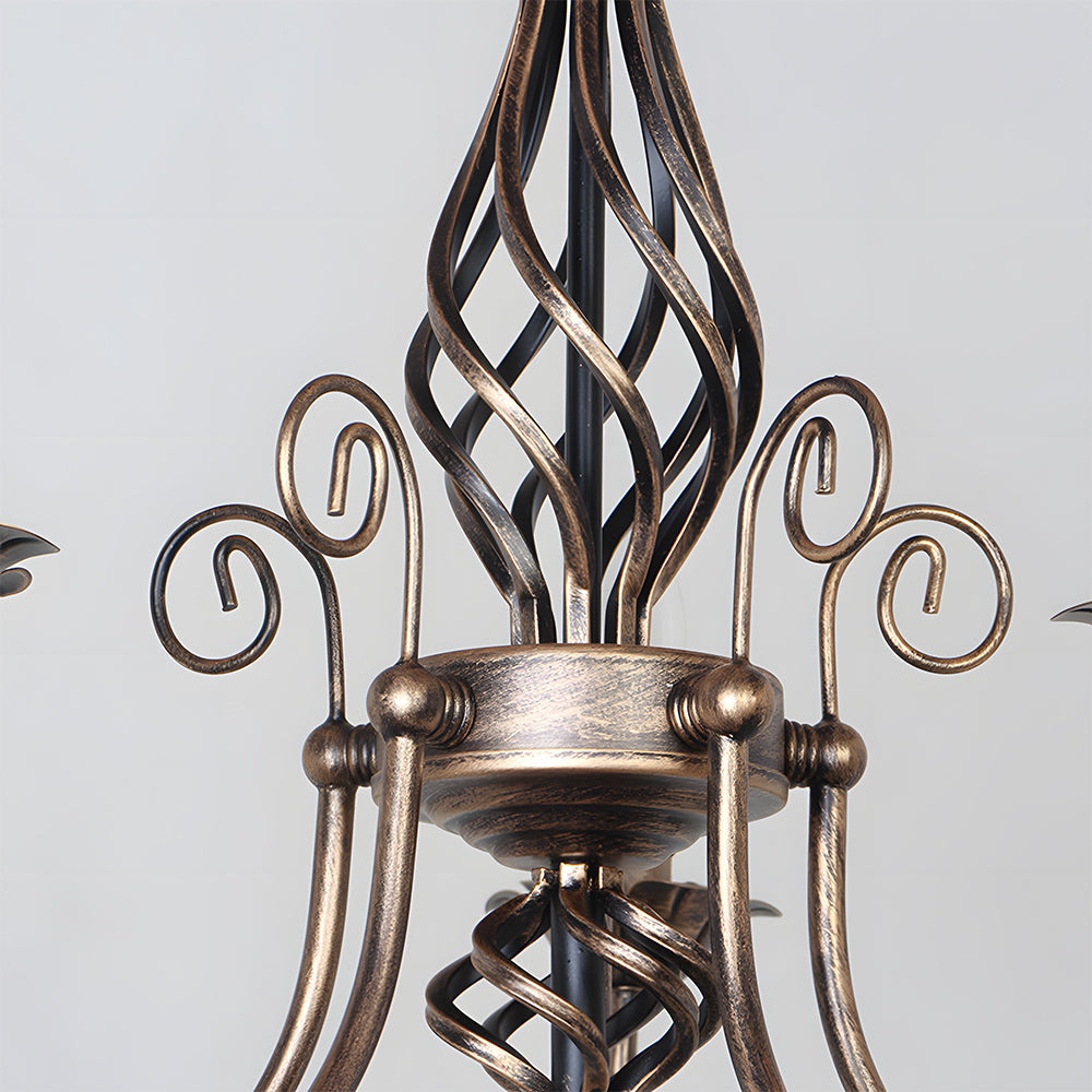 Vintage Bronze Chandelier | 4/6/8 Light Dining Room Ceiling Fixture in Iron | Brick by Brick