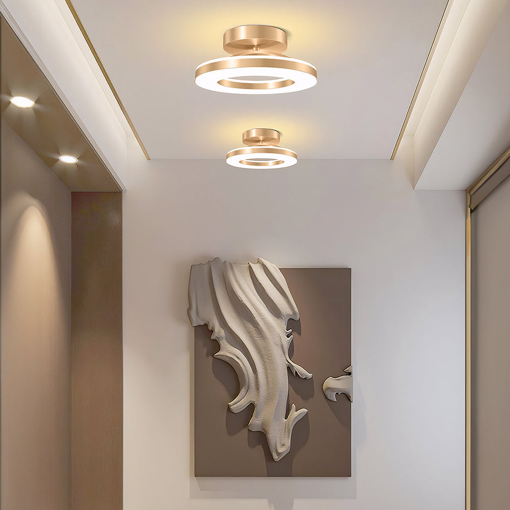Modern Iron Hallway LED Ceiling Light | 7.87–19.68 in Diameter | Gold Finish Minimalist | Fixture | Brick by Brick
