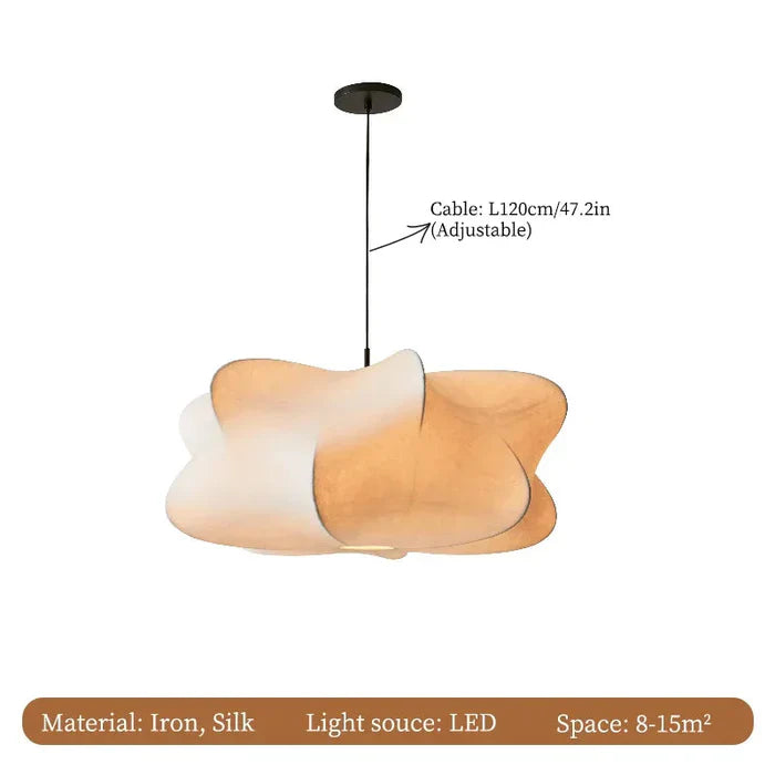Wabi Sabi Pendant Lamp | 15.7 - 23.6 in | Japanese Silk Shade | Modern Minimalist | LED E27 Compatible | Brick by Brick