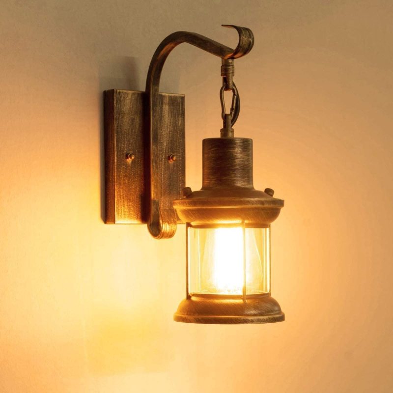 Retro Wall Light | Vintage Glass Shade | 3.9 × 4.7 × 13.4 in | Industrial Design | Brick by Brick