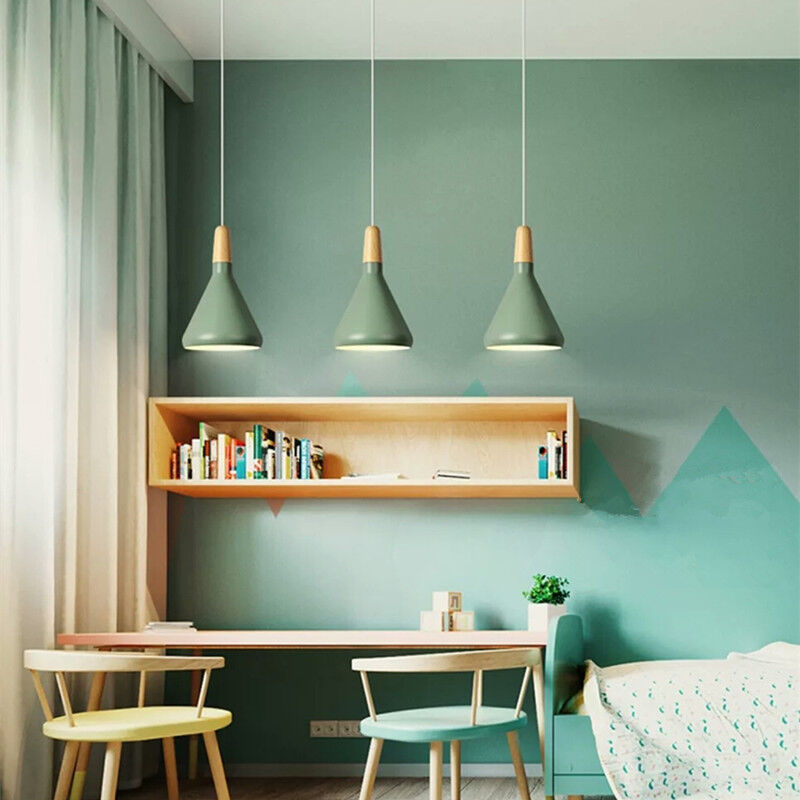 Nordic Macaron Pendant Light | Wooden Accent | Minimalist Charm | D7.09"-15.35" | Brick by Brick