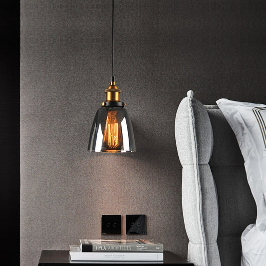 Scandinavian Glass Pendant Light | Clear, Grey & Amber | Elegant Home Accent | Brick by Brick