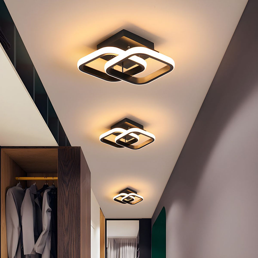 Metal White LED Ceiling Light | Iron & Acrylic | 9.5"–9.8"x4.72"-7.87" | Modern Minimalist Lighting | Brick by Brick