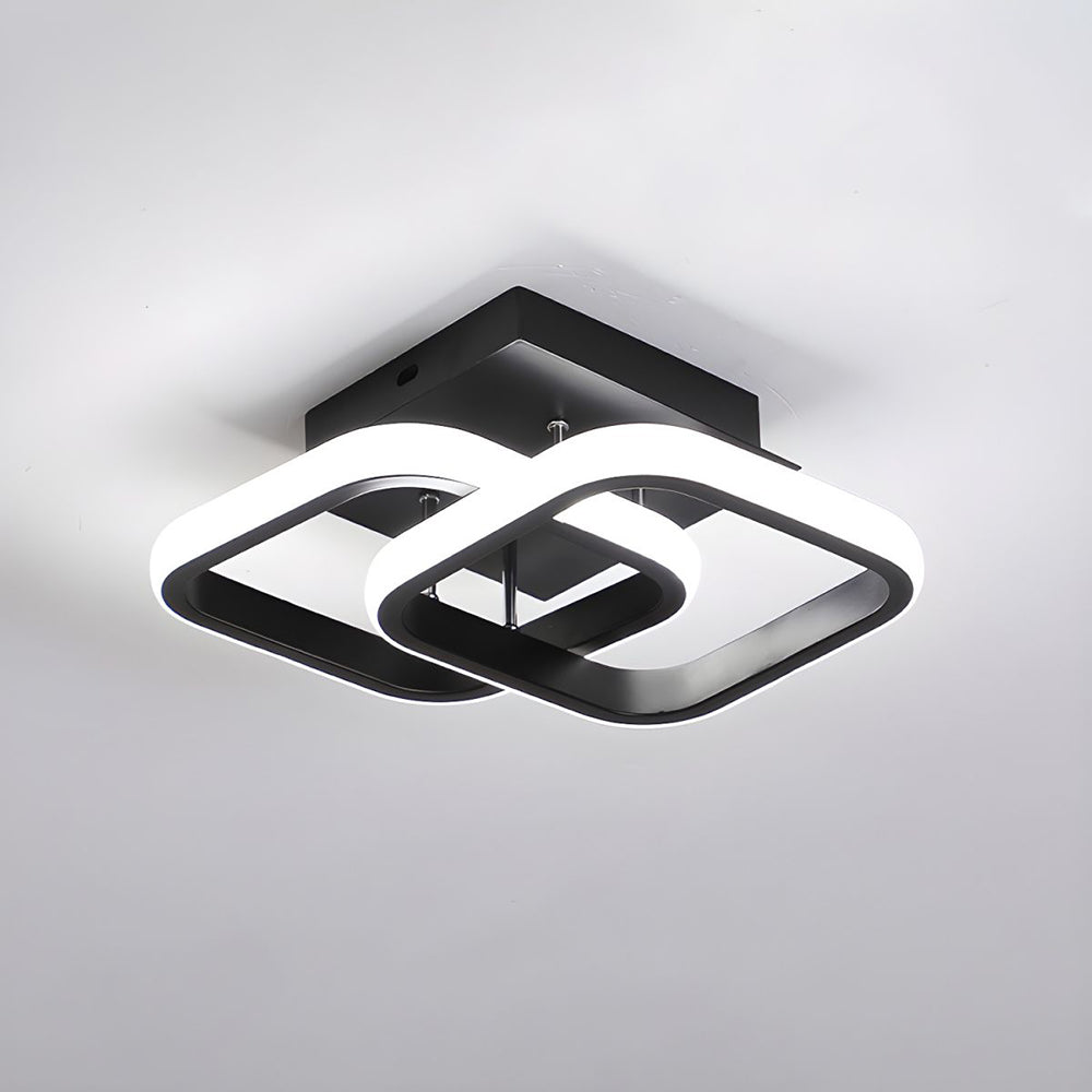 Metal White LED Ceiling Light | Iron & Acrylic | 9.5"–9.8"x4.72"-7.87" | Modern Minimalist Lighting | Brick by Brick