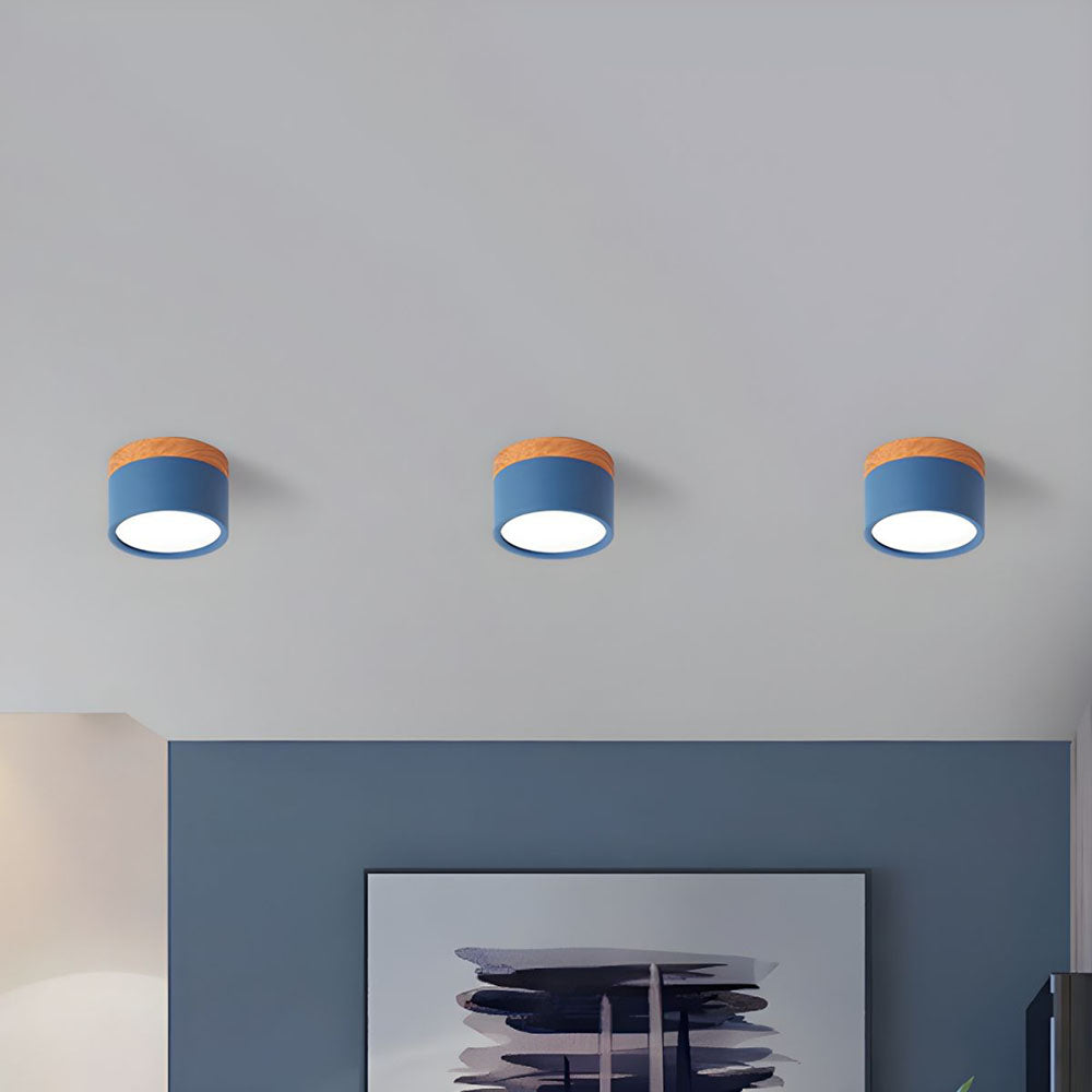 Cylinder Flush Ceiling Light | H2.36–2.75 in | Compact Modern LED Fixture| Sleek Aluminum | Brick by Brick