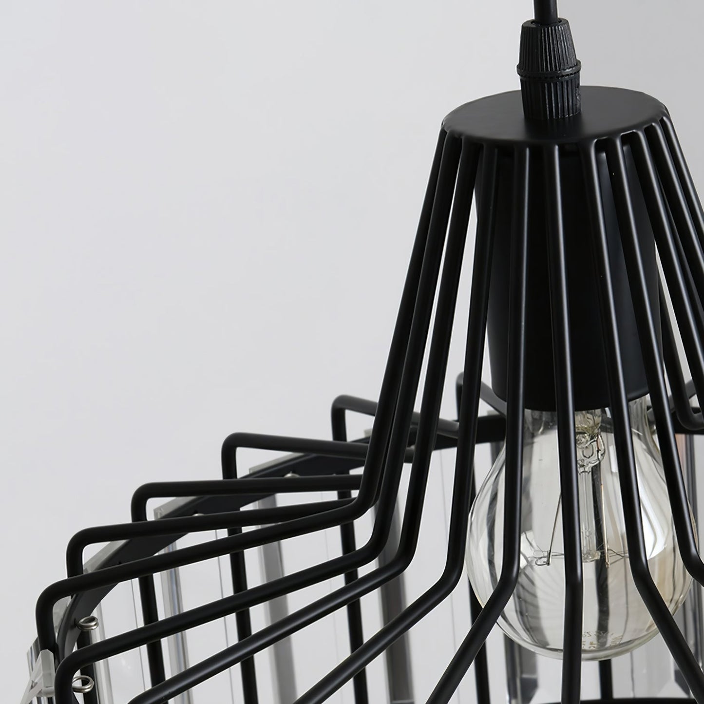 Black Crystal Pendant Light | Sleek Black Finish | Shimmering Crystal Accents | Statement Lighting | Brick by Brick
