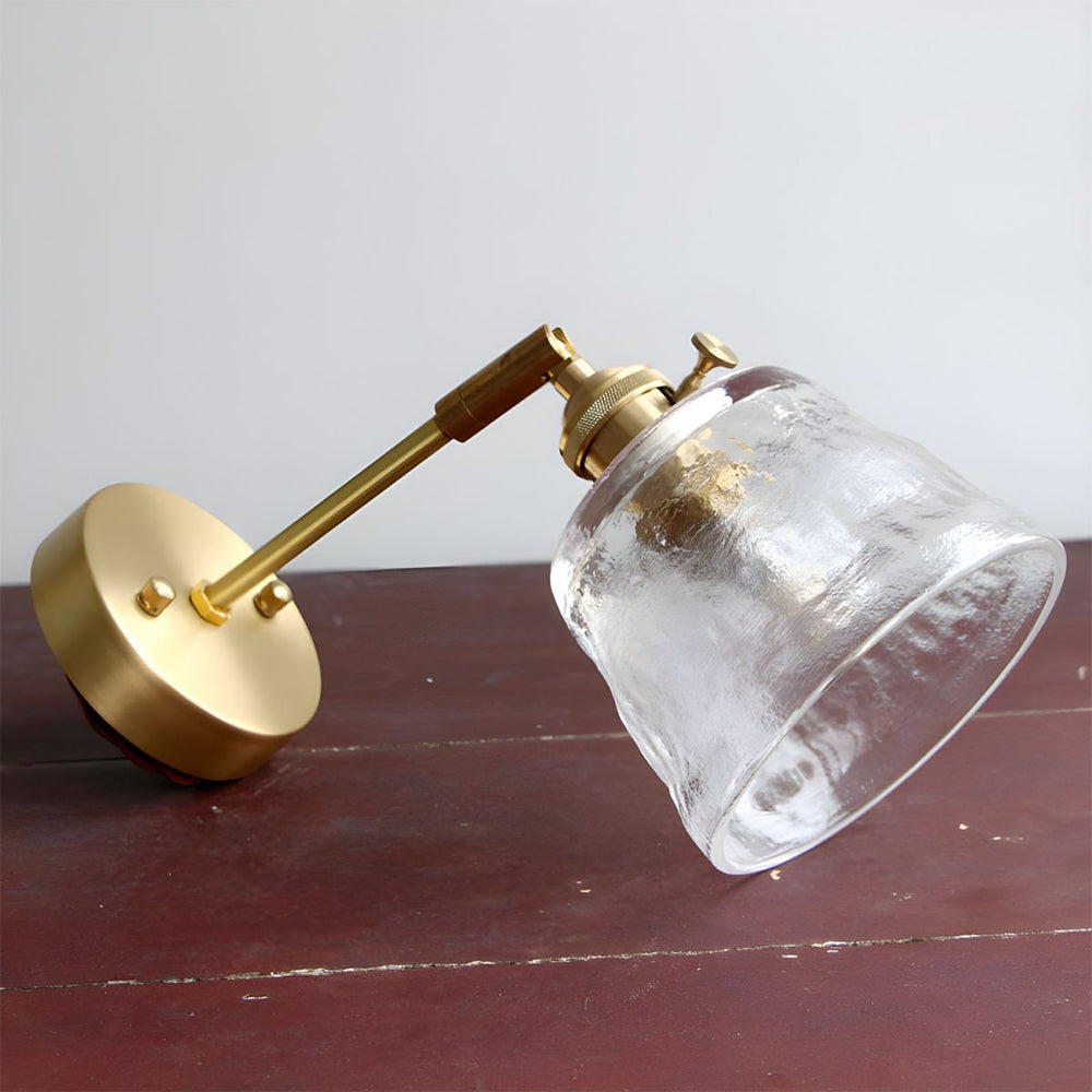 Modern Glass Wall Sconce | Single Bulb | Metal Wall Light | 7.8 x 7.5 in | Brick by Brick