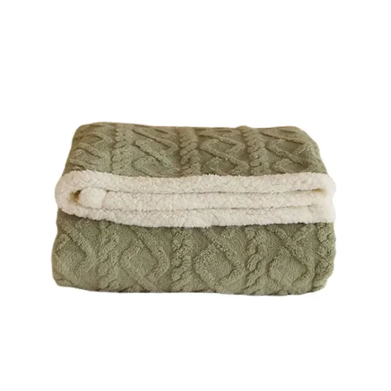 Cozy Lambswool Throw Blanket | Plush Double Layer Fleece | Winter Comfort & Home Décor | Brick by Brick