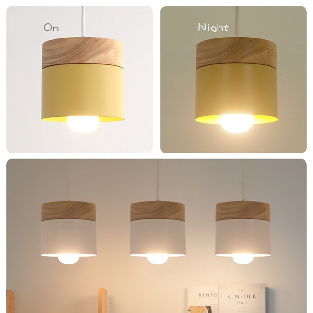 Wooden Pendant Light | 4.33 x 4.72 in | Minimalist Cylindrical Lamp | Elegant Nordic Home Decor | Brick by Brick