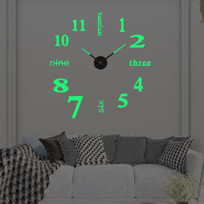 Modern Wall Clock | 23.6 - 51.2 in | 3D Floating Numbers Design | Silent Contemporary Home Décor | Brick by Brick