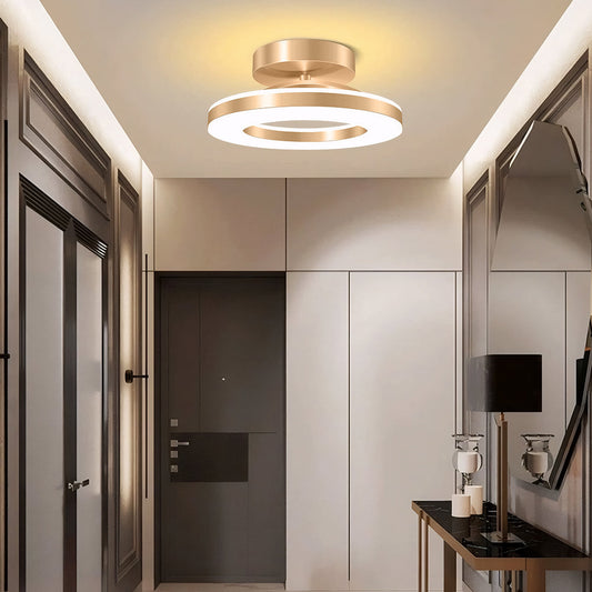 Modern Iron Hallway LED Ceiling Light | 7.87–19.68 in Diameter | Gold Finish Minimalist | Fixture | Brick by Brick