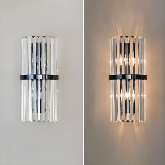 Luxurious Crystal Wall Light | Stainless Steel | Contemporary Living Room Sconce | Brick by Brick