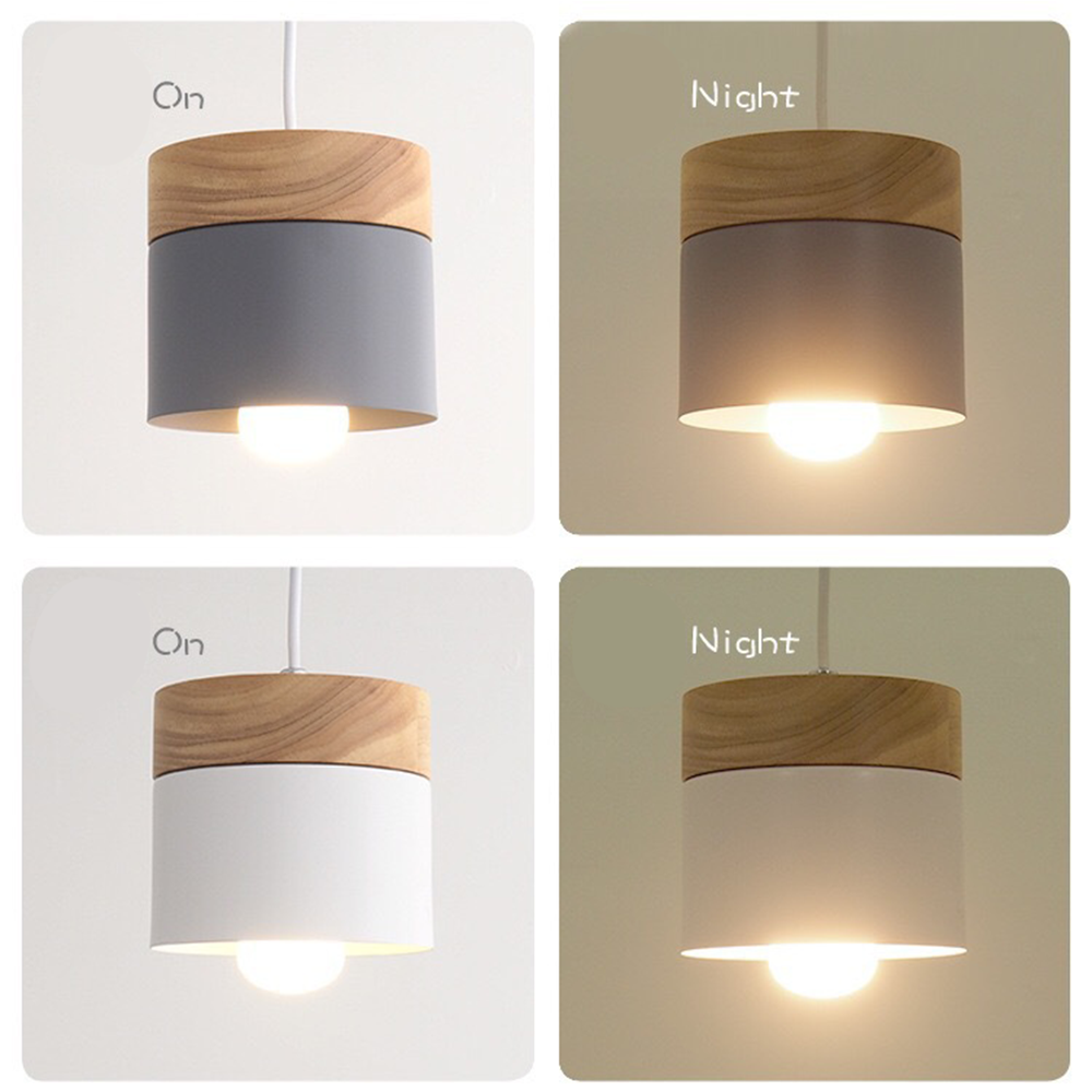 Wooden Pendant Light | 4.33 x 4.72 in | Minimalist Cylindrical Lamp | Elegant Nordic Home Decor | Brick by Brick