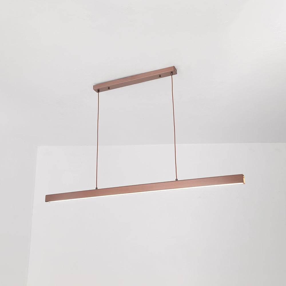 Modern LED Dining Room Chandelier | H 47.2 in | Nordic Long Hanging Fixture | Black or Gold Finish | Brick by Brick