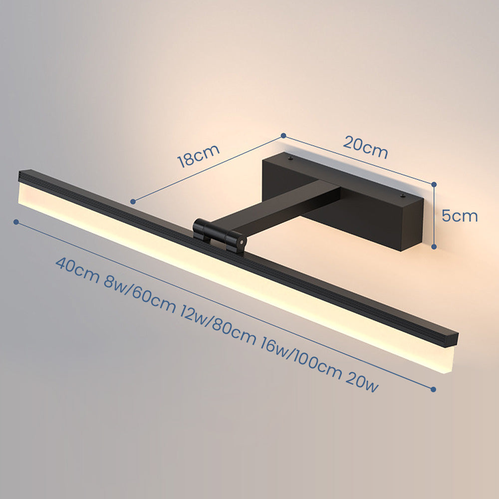 LED Mirror Wall Light | Black | Contemporary | Simple Iron & Plastic | Dimmable 8–24 W – Brick by Brick