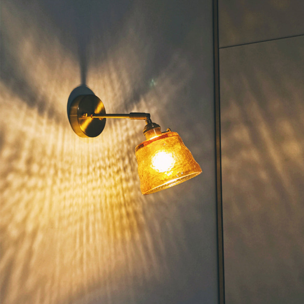 Modern Glass Wall Sconce | Single Bulb | Metal Wall Light | 7.8 x 7.5 in | Brick by Brick