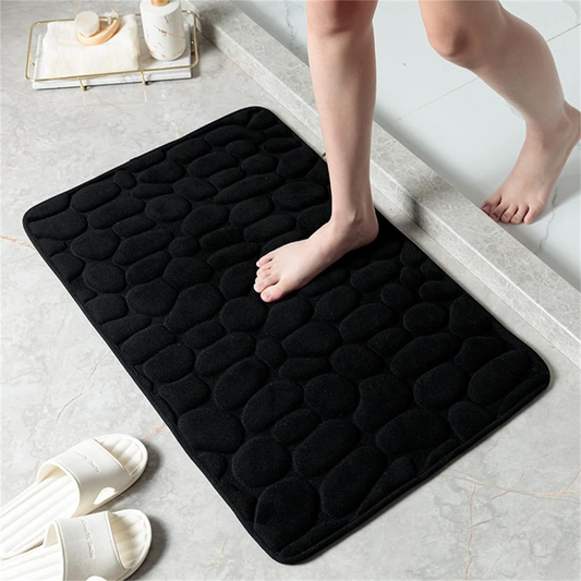 Non Slip Bathroom Mat | Memory Foam Cobblestone Rug, Soft Cushioned & Machine Washable | Brick by Brick