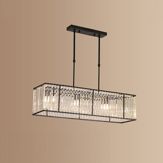 Nordic Crystal Island Chandelier | Iron + Crystal | 8.66 x 21.65-33.46 in | Elegant Fixture | Brick by Brick