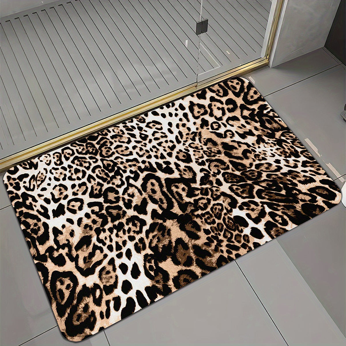 Plush Animal Print Bath Mat | Soft Non-Slip Large Bathroom Rug | Brick by Brick