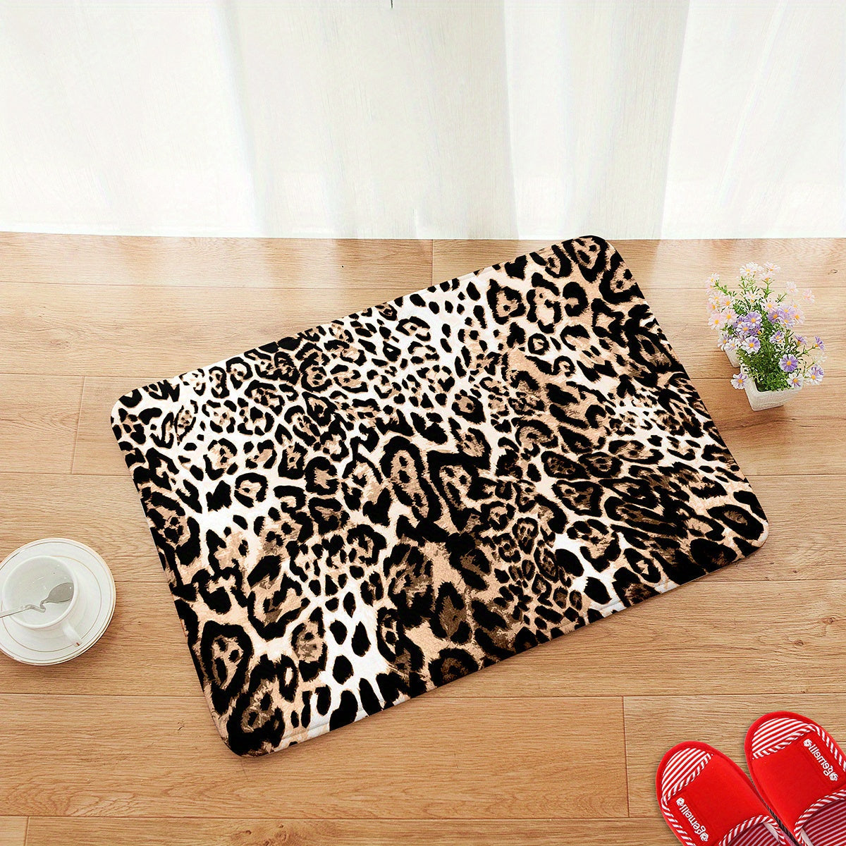 Plush Animal Print Bath Mat | Soft Non-Slip Large Bathroom Rug | Brick by Brick