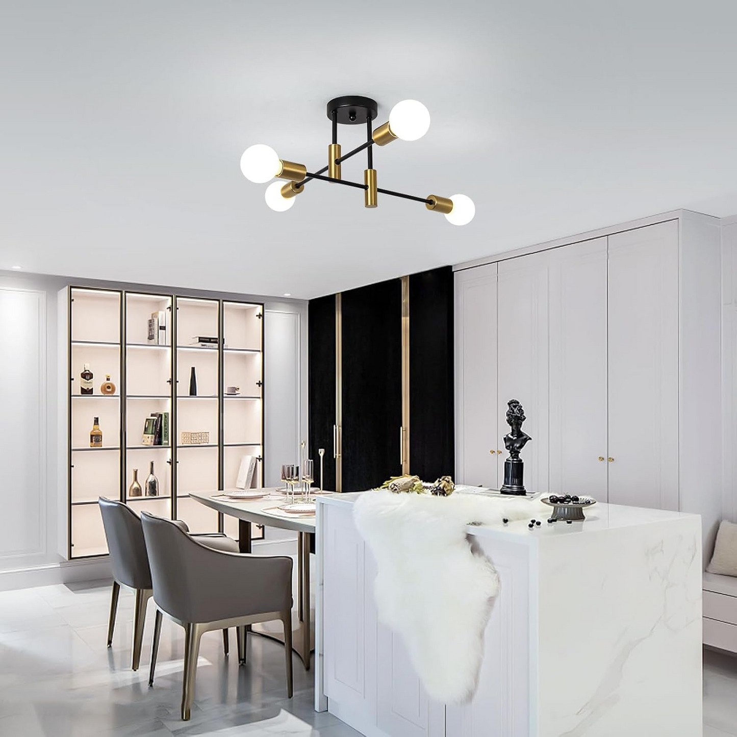 Modern Ceiling Light | Scandinavian Style | Multi-Light Fixture | Minimalist Metal Fixture | Brick by Brick