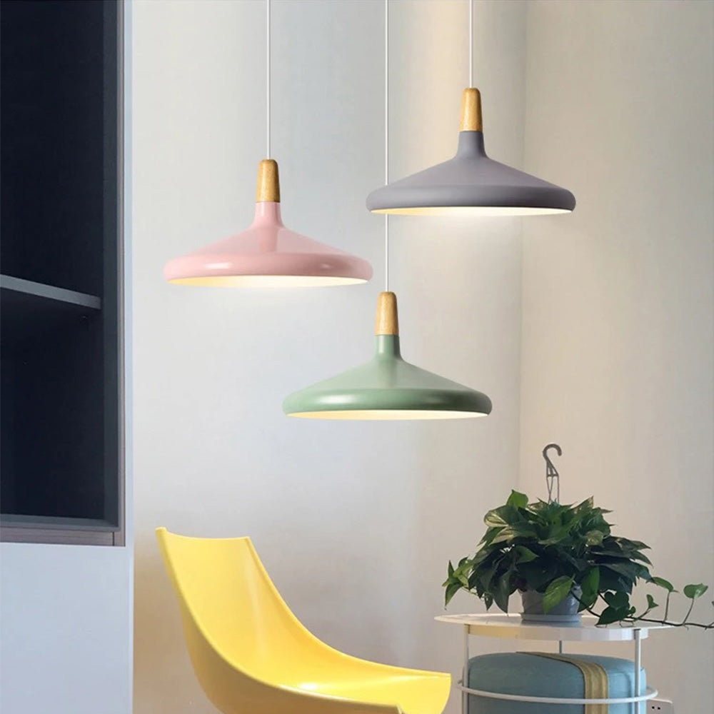 Nordic Macaron Pendant Light | Wooden Accent | Minimalist Charm | D7.09"-15.35" | Brick by Brick