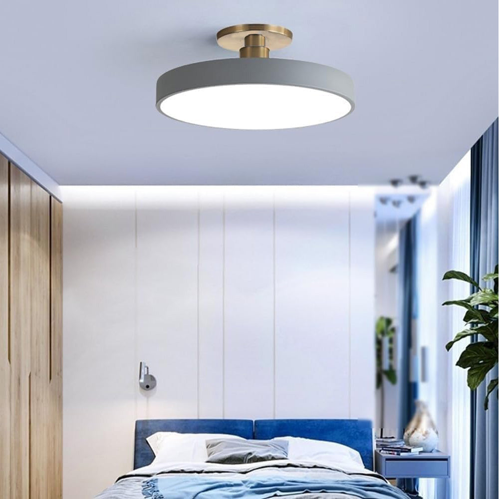Flush Round Ceiling Light | Modern LED Fixture | Soft Glow | Metal & Acrylic