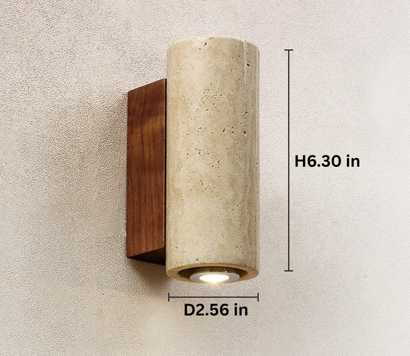 Modern Stone Wall Lamp | 6.3-12.6 x 2.56 in |LED E27 Light Fixture | Warm to Cool Lighting | Brick by Brick