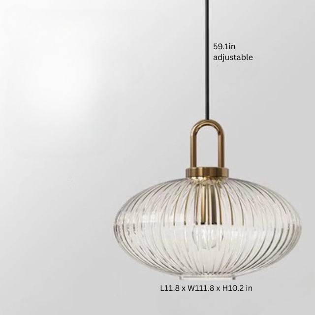 Glass Pendant Light | Modern Hanging Lamp | Clear Glass | E27 Bulb Fixture | Indoor Ceiling Lighting | Brick by Brick