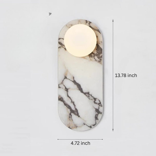 Modern Wall Sconce | 4.72 in | Stone & Marble LED Lamp | Indoor Lighting | Brick by Brick
