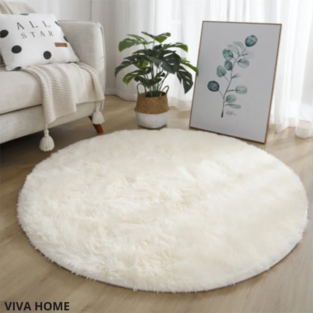 Plush Shag Area Rug | Solid Color Soft Polyester | Non-Slip Modern Carpet | Bedroom & Living Room | Brick By Brick