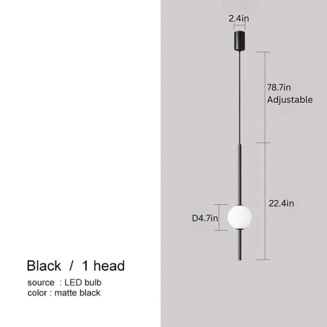 Nordic Glass Ball Pendant Light | Dia 4.7in | Minimalist LED Hanging Lamp | Modern Indoor Lighting | Brick by Brick