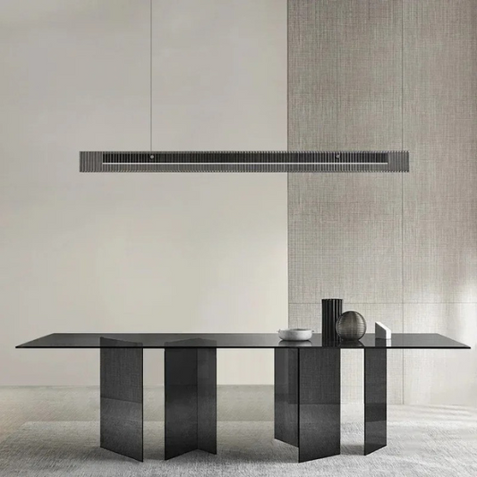 Linear Pendant Light | Modern Black & Gold | Glass Chandelier | Dining Table & Kitchen Island | Brick by Brick