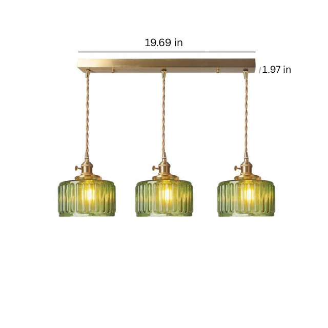 Retro Glass Pendant Light | 6.89 in | Adjustable Hanging Design | Elegant Indoor Illumination | Brick by Brick