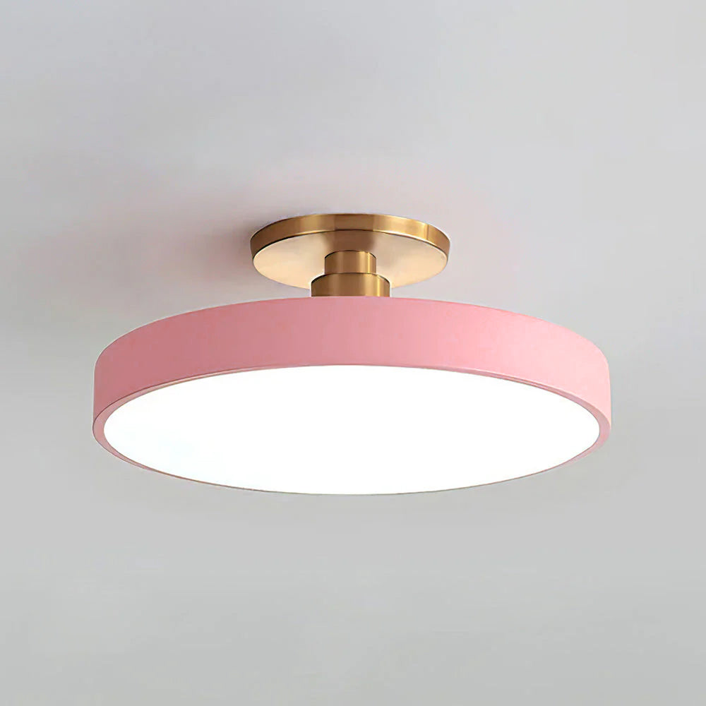 Flush Round Ceiling Light | Modern LED Fixture | Soft Glow | Metal & Acrylic