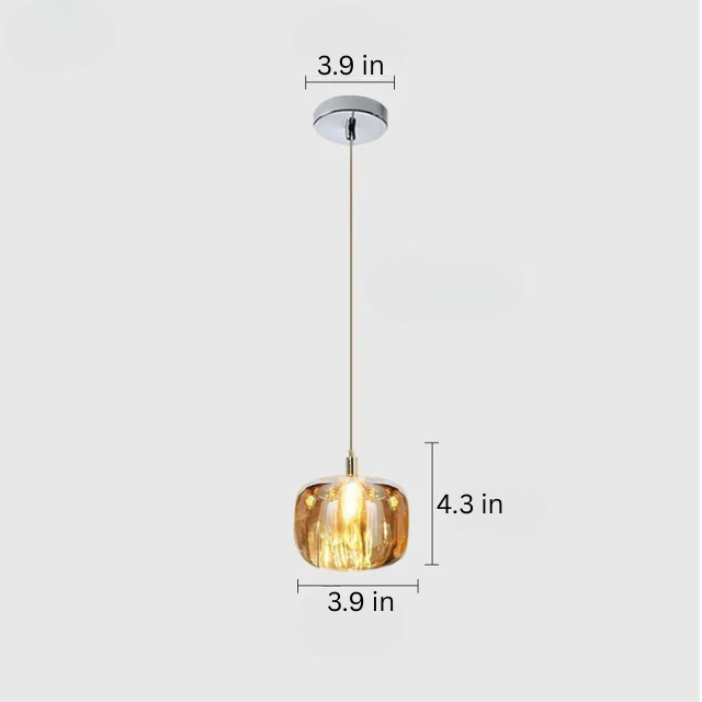 Luxury Small Chandelier | 3.9 x 4.3 in or 5.1 x 5.9 in | Crystal Apple Pendant Light | Copper Hanging Lamp | Brick by Brick