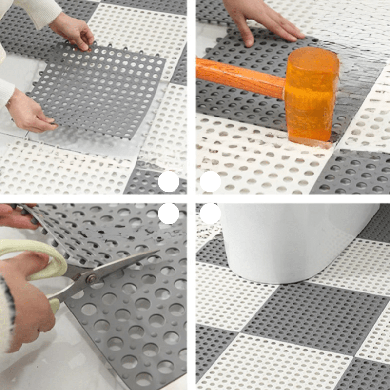Non-Slip Shower Mat Set | Waterproof Rubber | Mold-Resistant | 11.8" x 11.8" | Quick-Dry Safety